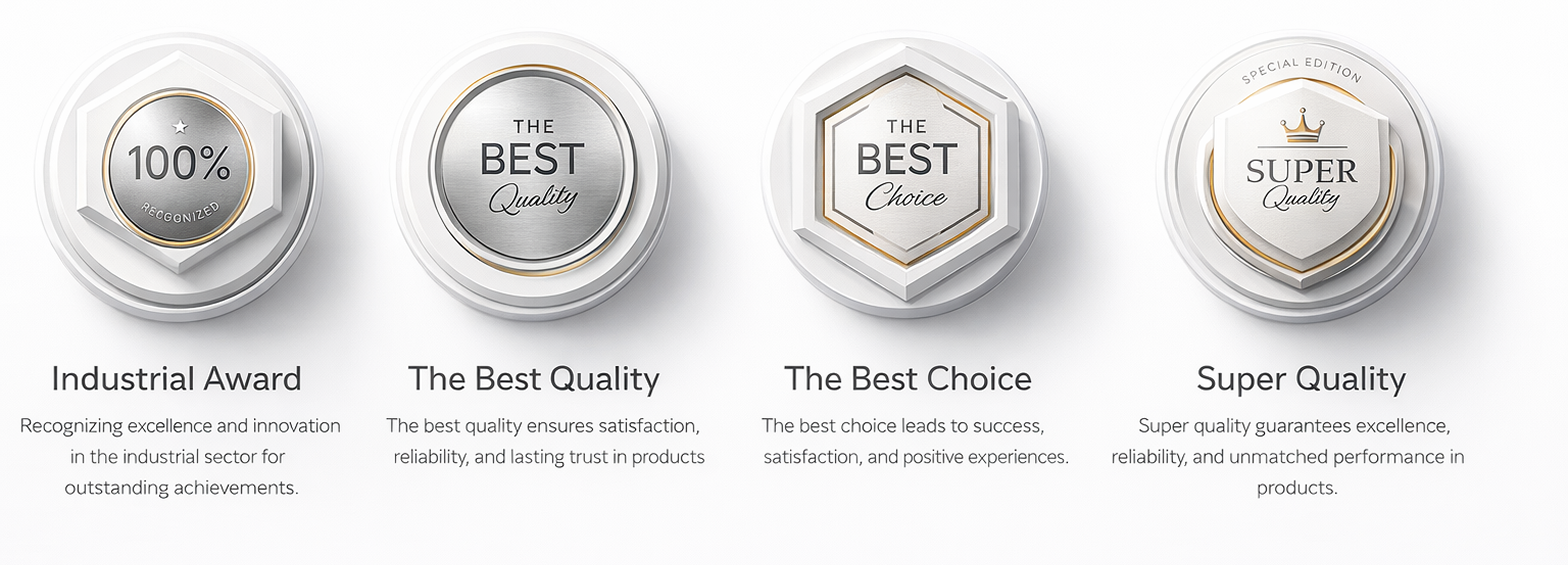 Industrial Award, The Best Quality, The Best Choice, Super Quality